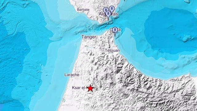 La estrella marca el punto donde el terremoto tuvo su epicentro.