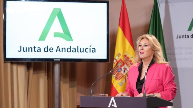 Carolina España, este martes tras el Consejo de Gobierno en el Palacio de San Telmo de Sevilla.