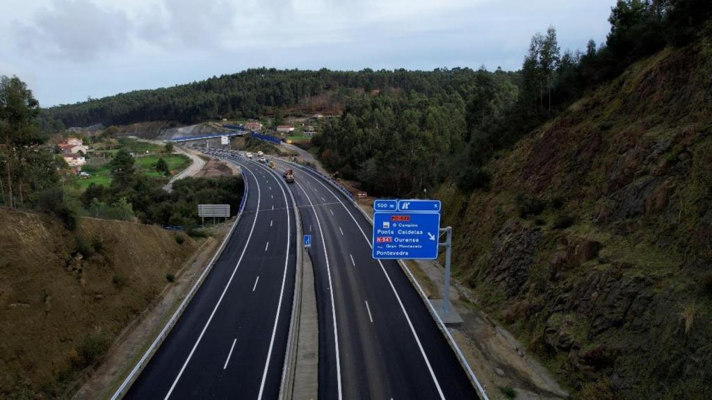 Un tramo de la recién inaugurada A-57 al sur de Pontevedra.