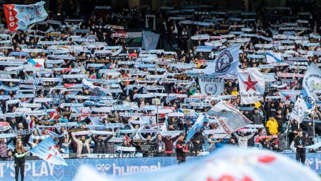 Afición del Celta en el partido ante el Betis.