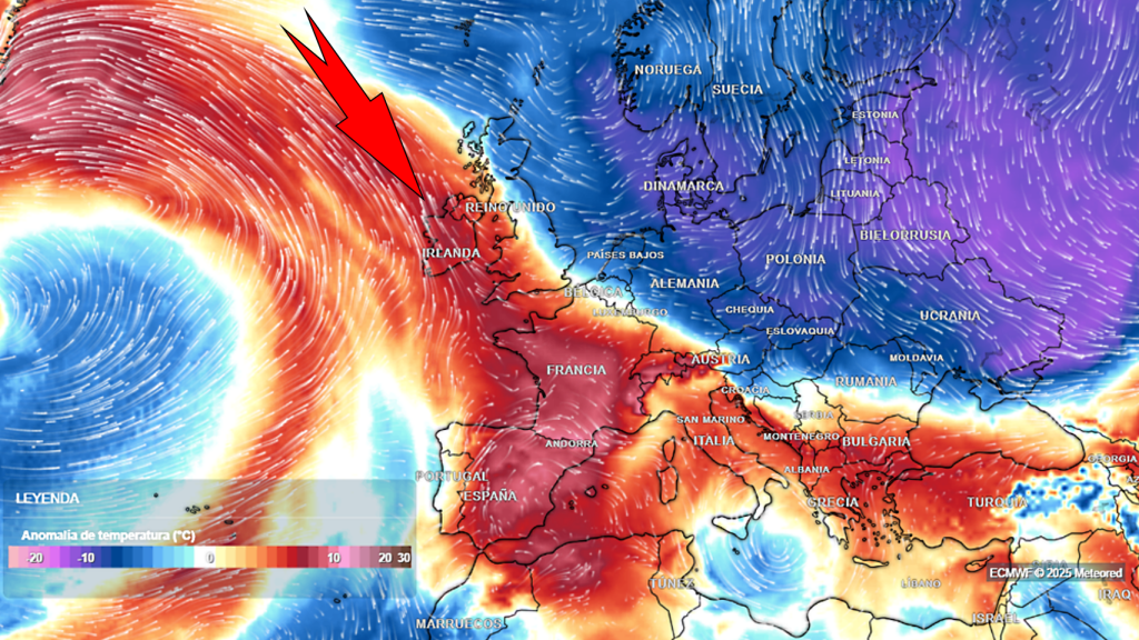 Las masas de aire cálido en Europa Occidental contrarrestarán con las de frío en el Este. Meteored.