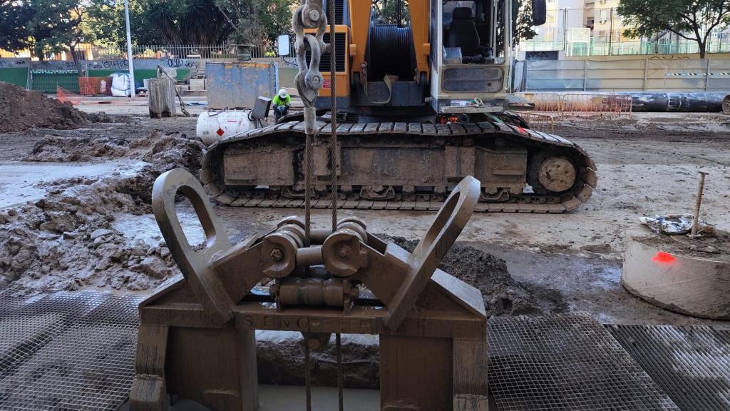 Así crece la obra del Metro de Málaga al Hospital Civil.
