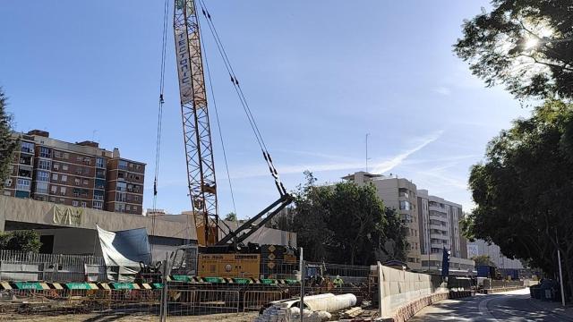 Así crece la obra del Metro de Málaga al Hospital Civil.