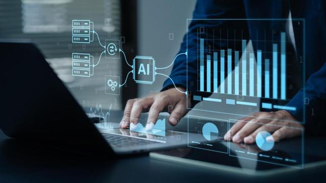 Ilustración del análisis de datos a través de inteligencia artificial.