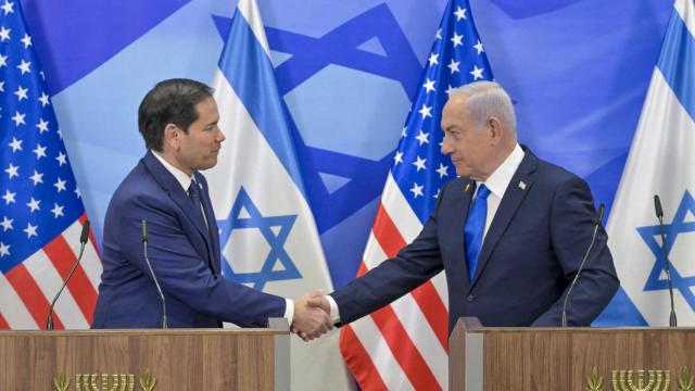 Marco Rubio y Netanyahu en un encuentro en Jerusalén.