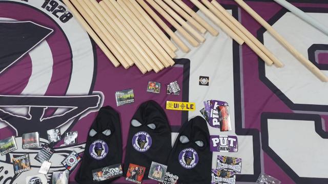 Efectos incautados al grupo de ultras en Valladolid