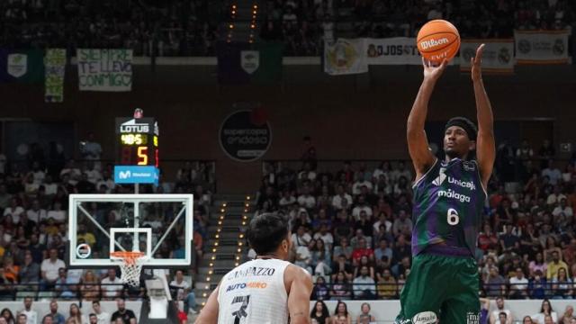 Imagen de un partido del Unicaja y el Real Madrid.