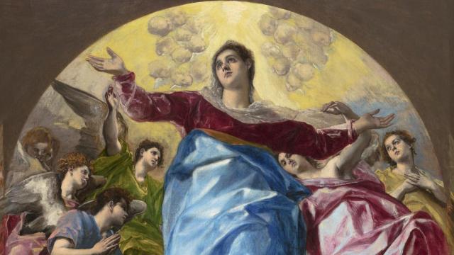 Detalle de 'La Asunción', obra creada por el Greco en 1577 para la iglesia del monasterio de Santo Domingo el Antiguo de Toledo. Foto: Museo del Prado