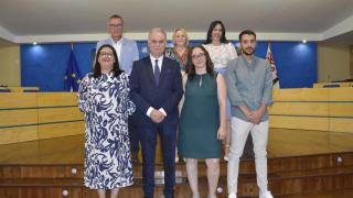 El alcalde de Malagón, Luis Carlos Segura, junto a los concejales de Somos Malagón y PSOE.