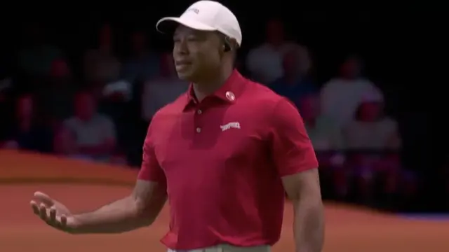 Tiger Woods, durante el partido en el TGL