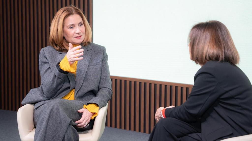 Elena Foguet y Charo Izquierdo, durante la entrevista.