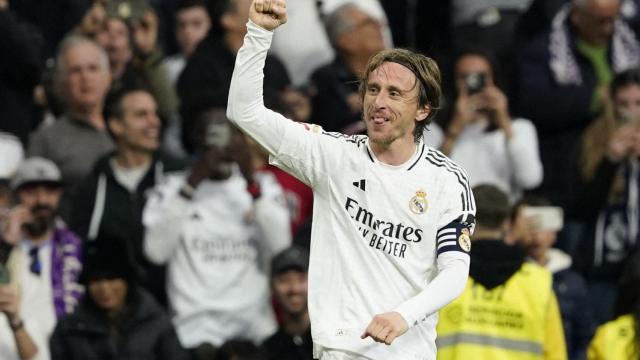 Luka Modric celebra su gol al Girona