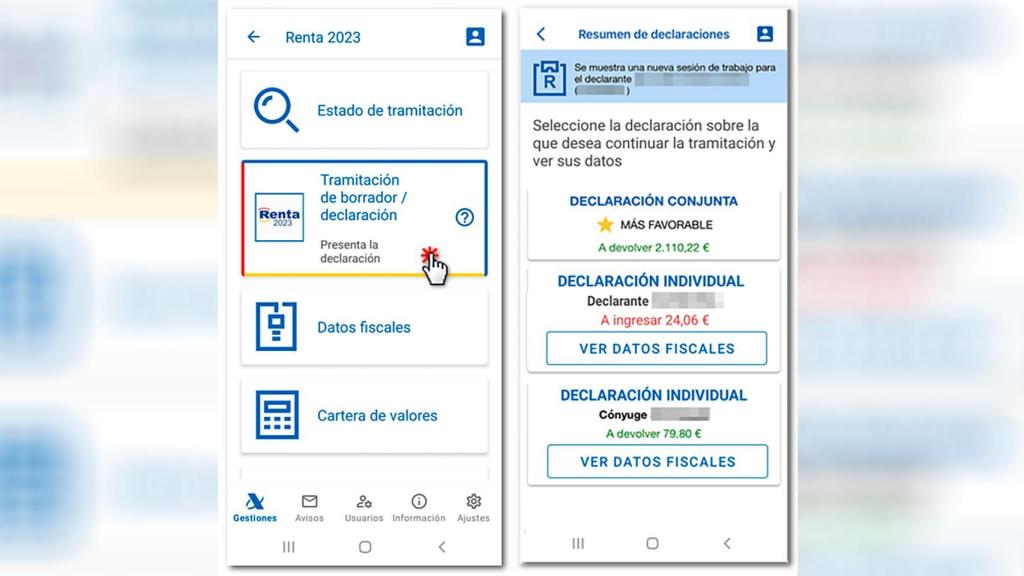 The tax agency app available on mobiles