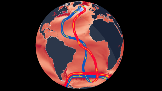 El principal sistema de corrientes del océano Atlántico (AMOC). ©Jonathan Baker (Met Office)