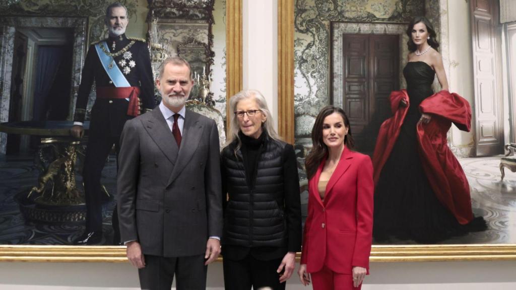 Annie Leibovitz, con Kings Felipe y Letizia en el Banco de España, el 26 de febrero.