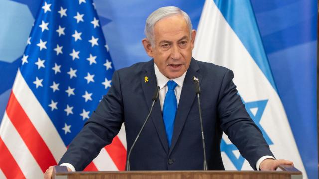 Benjamín Netanyahu, en rueda de prensa a mediados de febrero.