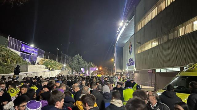 Protesta de los aficionados del Real Valladolid contra la directiva del club