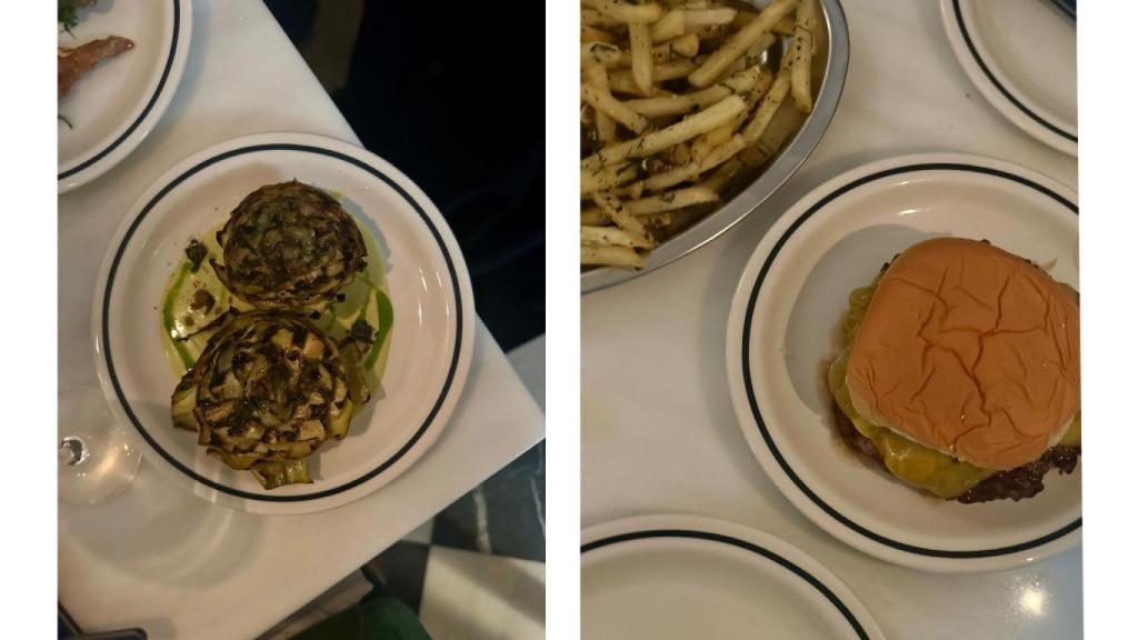 La alcachofa, las laab fries y la smash de Chuck's.