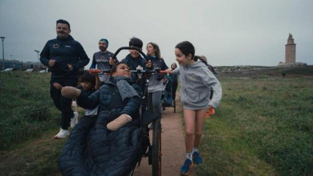 Corredores del Club Deportivo Empujando Sonrisas, de A Coruña