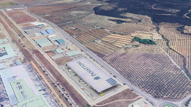 Imagen del futuro complejo logístico de Panattoni en los terrenos de Antequera.