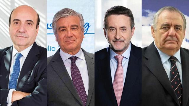 De izq. a drcha.: Rafael Mateo (CEO de Acciona Energía), Francisco Reynés (presidente de Naturgy), Josu Jon Imaz (CEO de Repsol) y Enríque Díaz-Tejeiro (presidente de Solaria).