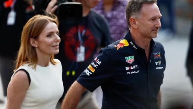 Geri Halliwell y Christian Horner, en el GP de Baréin 2024 de Fórmula 1