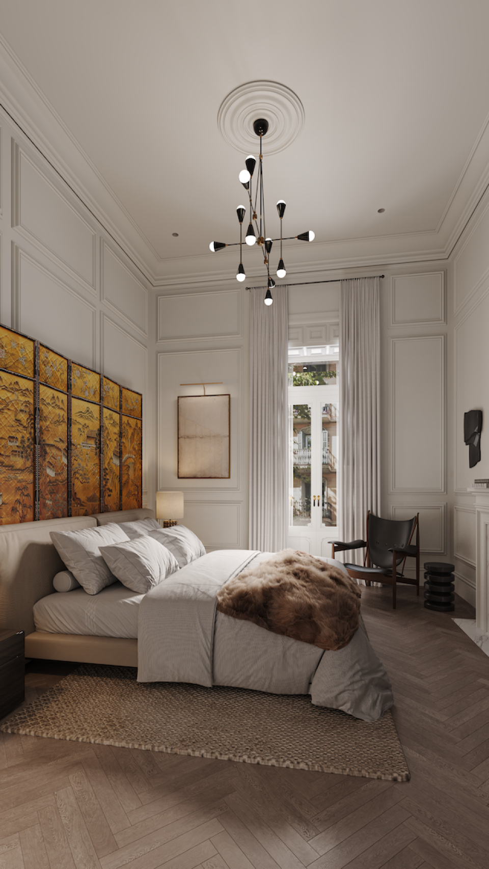 Proyección virtual de una de las habitaciones.