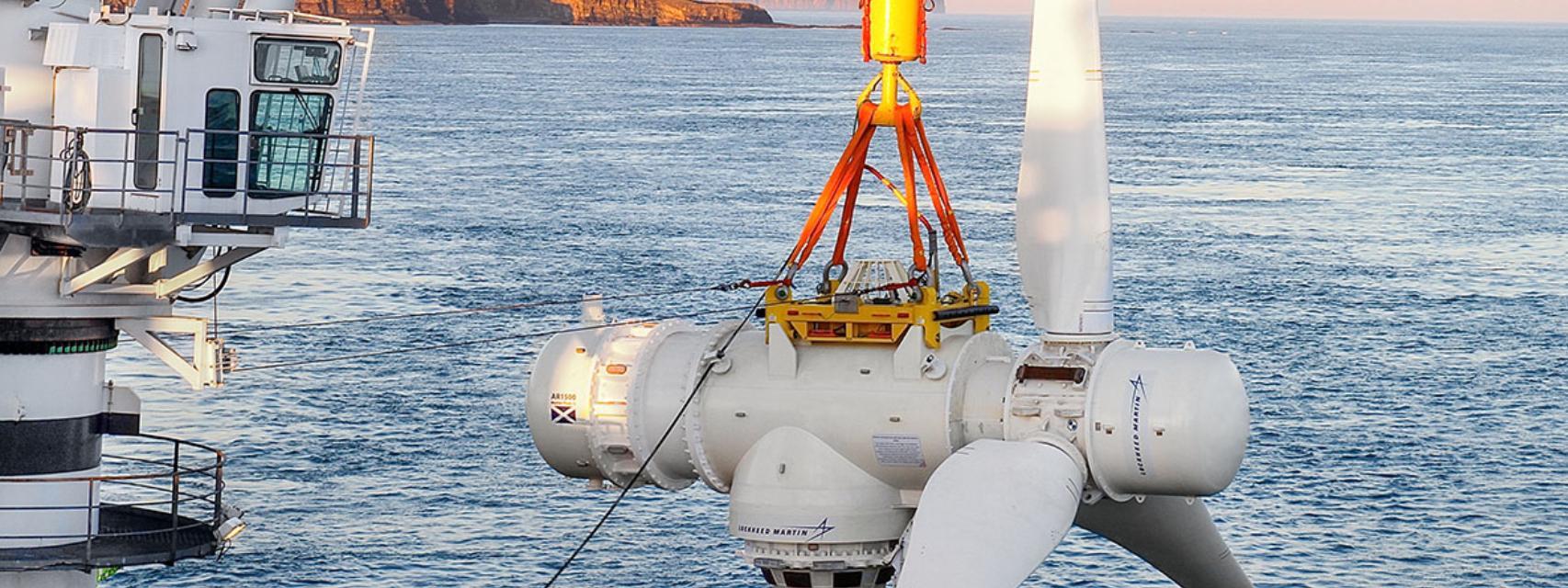 Una de las turbinas mareomotrices de Proteus Marine Renewables