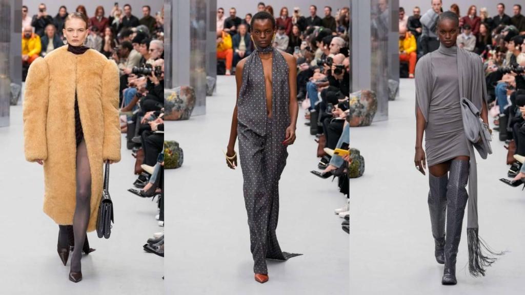 Siluetas del desfile de Acne Studios en París.
