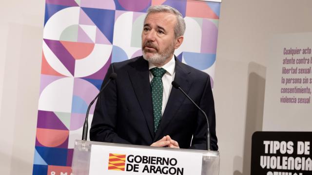 Azcón, en un acto en Zaragoza este jueves.
