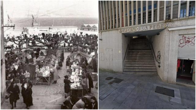 El Mercado de A Pedra en 1930 y en 2019.