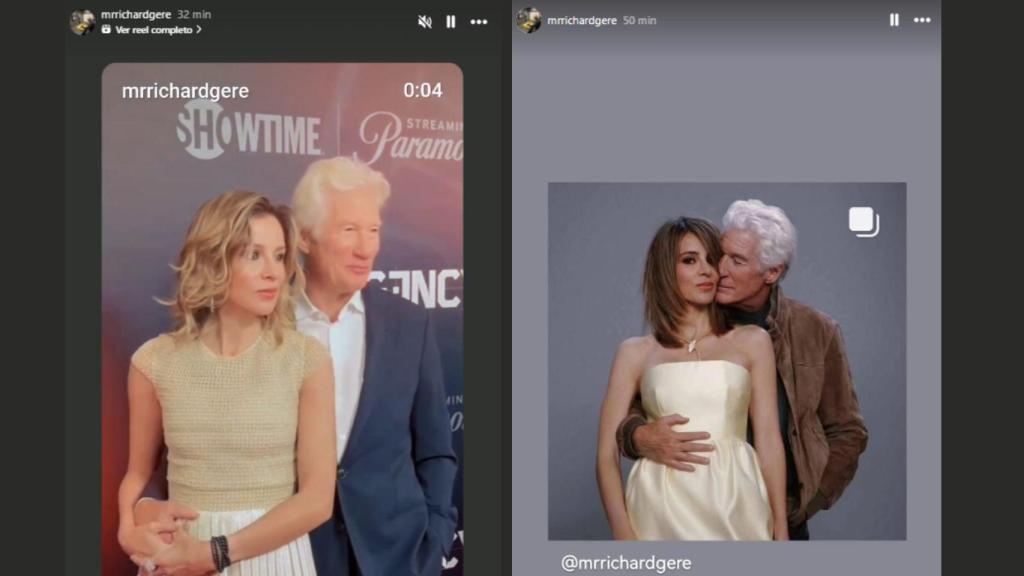 Alejandra Silva y Richard Gere, en imágenes de redes sociales.