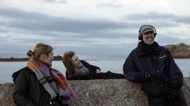 Aminthe Audiard, Samuel Kircher y Jaime Rosales, durante el rodaje de 'Morlaix'. Foto: Quim Vives