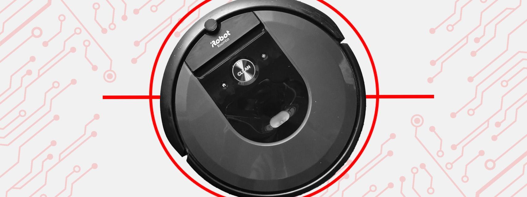 Fotomontaje con un robot Roomba.