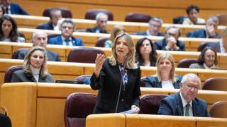 La portavoz del PP en el Senado, Alicia García, durante su intervención de este miércoles