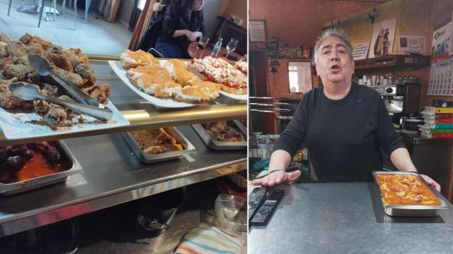 José María y alguno de los pinchos del Bar Chus de Fresno el Viejo