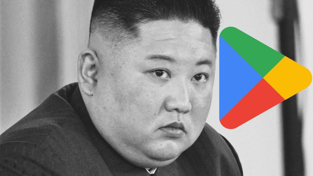 Fotomontaje de Kim Jong-Un, líder de Corea del Norte, con el icono de la Google Play Store