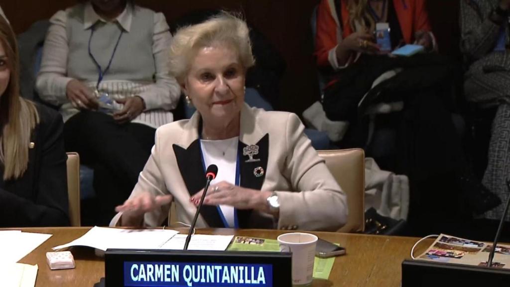 Carmen Quintanilla en la sede de la ONU.