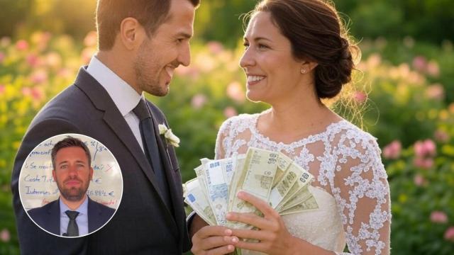 Imagen de una boda y el asesor financiera, Luis Romaguera.