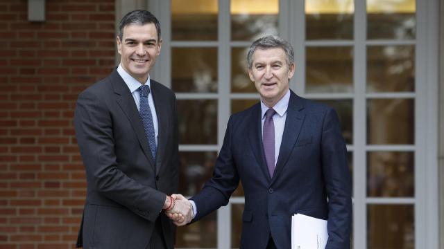 Feijóo y Sánchez hoy en Moncloa.