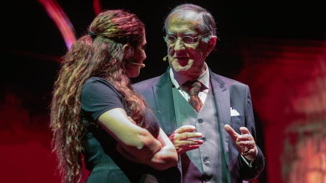 El actor Ramón Barea durante la representación del texto de Azorín.