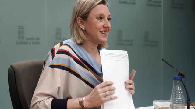 La vicepresidenta de la Junta de Castilla y León y consejera de Familia e Igualdad de Oportunidades, Isabel Blanco, comparece en rueda de prensa posterior al Consejo de Gobierno