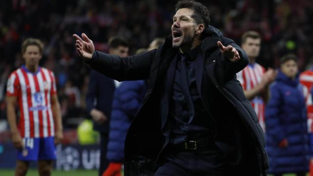 Diego Pablo Simeone, durante el partido de octavos