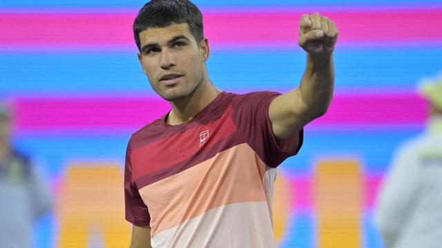 Carlos Alcaraz celebra una de sus victorias en Indian Wells.