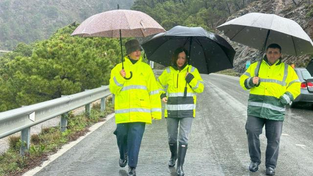 Visita a la zona afectada tras el corte de la A-397.