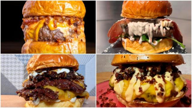 Hamburguesas de cuatro locales que participan en el campeonato: Brio Chef, The Roast Cook, Tremendus y Vulcano Grill