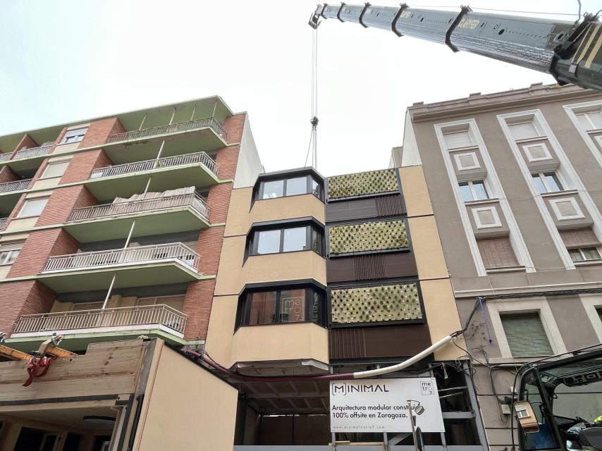 La construcción del hotel, en pleno centro de Zaragoza.