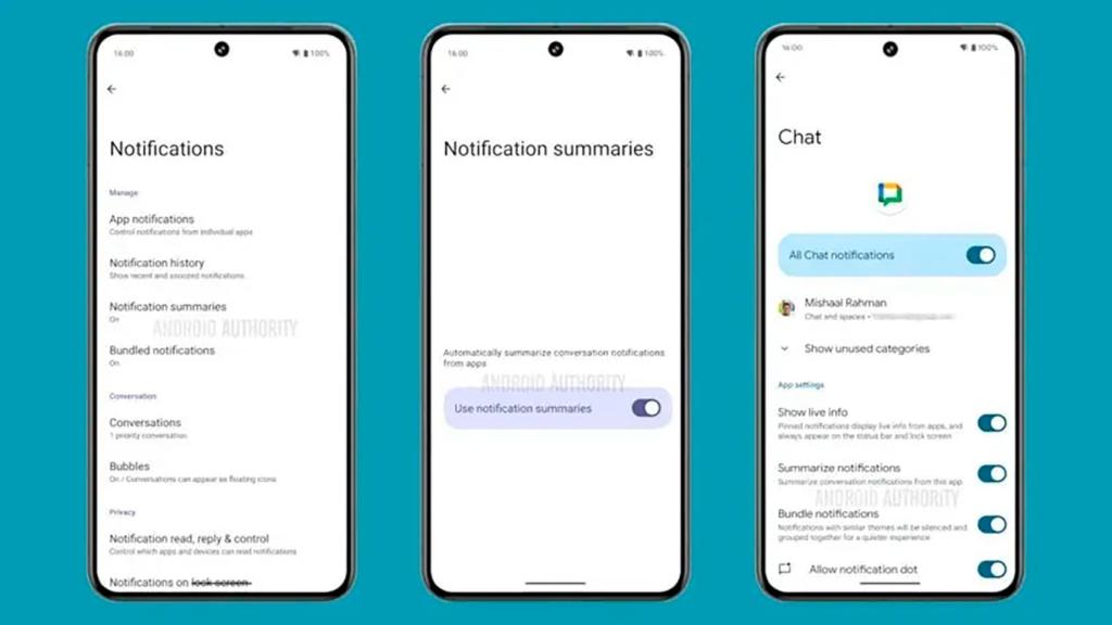 La nueva página para desactivar los resúmenes de notificaciones de Android 16 Beta 3