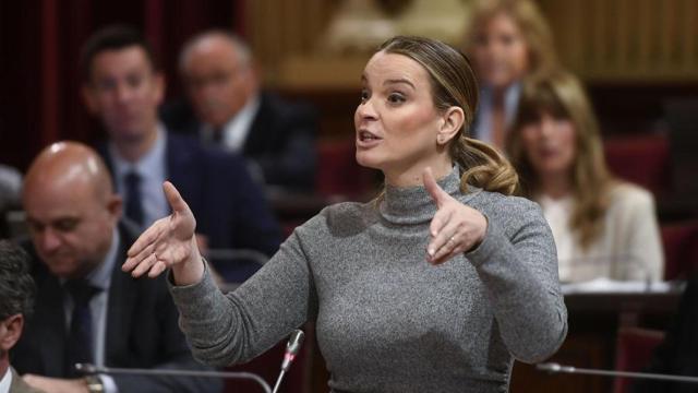 Marga Prohens, presidenta del Govern balear, esta semana en el pleno del Parlament.