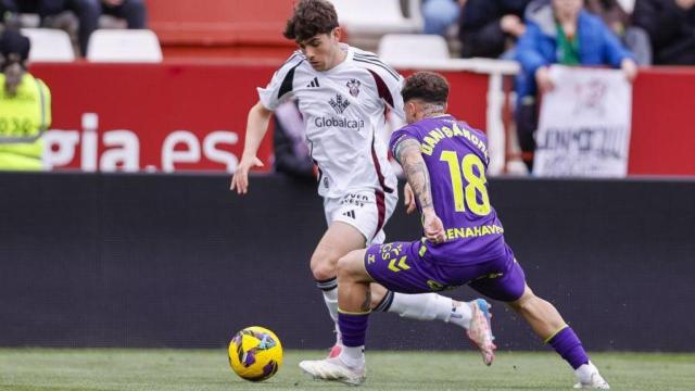 Dani Sánchez durante el Albacete- Málaga de Segunda División.